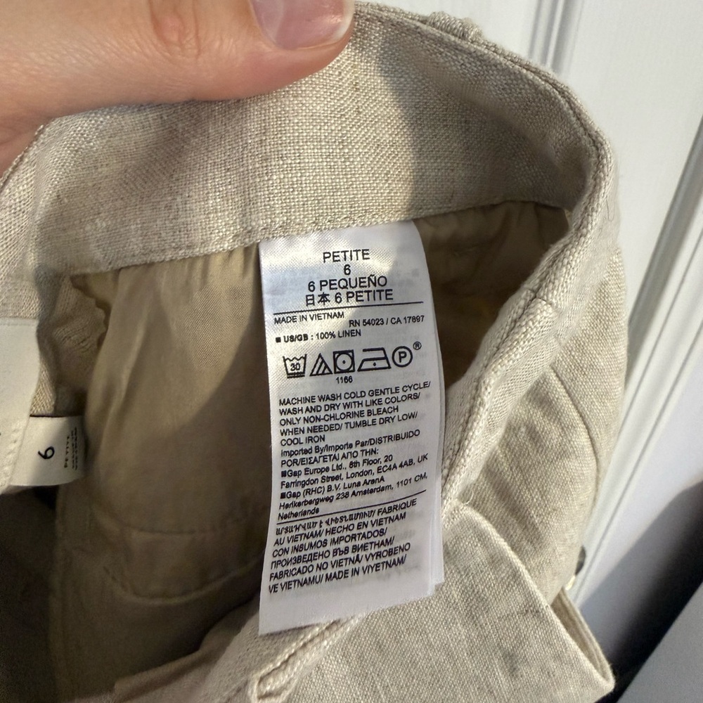 Banana Republic Lina Straight Leg 100% Linen Trousers Beige - Picture 7 of 9